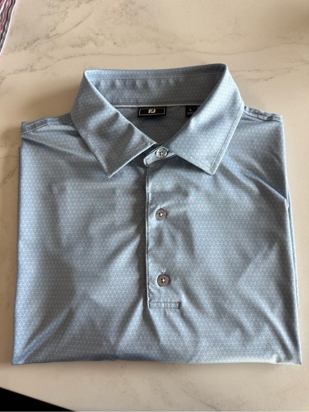 FootJoy Men’s Light Blue Geometric Print Polo